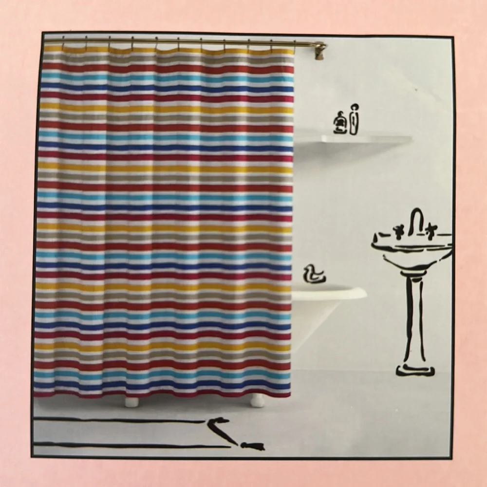 New with tags! Kate Spade painted stripe shower curtain ♠️